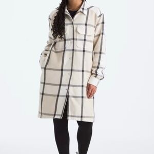 The North Face Valley Twill Utility Jacket Shacket Lined Plaid Long